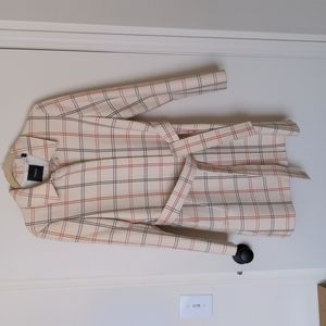 Theory Plaid Wool Coat